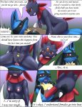  breasts comic english_text female hetero lucario male penis pokemon pussy tail text weavile 