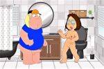  breasts chris_griffin erect_nipples erect_penis family_guy glasses huge_penis meg_griffin nude shaved_pussy thighs 