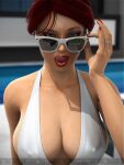  breasts clothing licking_lips sunglasses swimming_pool sydgrl3d 