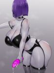  1girl 1girl 1girl ass big_ass big_breasts black_thighhighs bottomwear breasts cleavage dc_comics dildo female_only garter_straps hair hips holding_object huge_breasts legwear milileonaorochi neckwear purple_hair rachel_roth raven_(dc) short_hair side_view solo_female stockings teen_titans thick_thighs thighs topwear veiny_breasts 