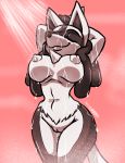  anthro areola big_breasts breasts closed_eyes erect_nipples female lucario nipples nude pokemon pussy shower smile teckworks 