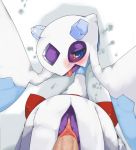  blue_eyes blush clitoris female froslass hetero looking_at_viewer male monster pokemon pokephilia pussy sex tongue tongue_out type-mmm uncensored 