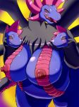  big_breasts blush breasts chubby dragon female gotobeido huge_breasts hydreigon nintendo pokemon pokã©mon video_games 
