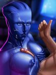 1boy 1girl alien angry asari bare_shoulders belly big_breasts big_penis blue_eyes blue_lips blue_skin breasts commander_shepard cum cum_on_body cum_on_breasts cum_on_face cum_on_upper_body english_text facial freckles high_resolution interspecies jojobanks kneel large_penis liara_t&#039;soni lips lube male male/female maleshep mass_effect mature mature_female neon nipples nude orgasm paizuri penis shiny tagme tentacle_hair text topless unseen_male_face video_game_character video_game_franchise wet
