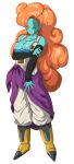  1girl 1girl 1girl alien_girl alien_humanoid big_breasts blue_skin breasts breasts_out dragon_ball dragon_ball_z dragon_ball_z:_bojack_unbound fanbox_reward female_focus female_only grin hazama_null high_res long_hair looking_at_viewer mature mature_female nipples orange_hair pixiv_fanbox solo_female solo_focus tagme zangya 