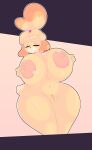 1girl animal_crossing anthro areola big_breasts breasts bubble_butt canid canine canis closed_eyes dog full_of_milk fur furry furry_only high_res huge_ass huge_breasts isabelle_(animal_crossing) nintendo nipples nude pink_areola pink_nipples pussy sexy sexy_ass sexy_body sexy_breasts tail thick_thighs voctopie