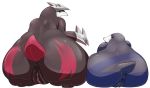  anus ass big_ass chubby drilbur duo excadrill female multiple_anuses multiple_asses nintendo pdxyz pokemon pussy video_games white_background 