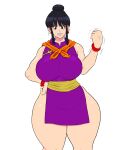 1girl angry angry_face black_hair chichi dragon_ball dragon_ball_z edit edited jay-marvel milf no_pants shounen_jump slut slutty_outfit solo_female thick_thighs toei_animation white_background whore