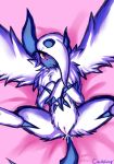 absol barefoot black_nose black_skin blue_skin blush candyfoxy claws creatures_(company) dark_type_pokemon female feral frown fur game_freak gen_3_pokemon hi_res horn juice looking_at_viewer mega_absol nintendo nude orgasm pink_background plain_background pok&atilde;&copy;mon pokemon pokemon_(anime) pokemon_(creature) pokemon_(game) pokemon_(species) pokemon_firered_and_leafgreen pokemon_frlg pokemon_omega_ruby_&amp;_alpha_sapphire pokemon_oras porkyman presenting presenting_pussy pussy pussy_juice raised_leg red_eyes shadow shiny skin solo video_games white_eyes white_fur wings