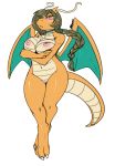  avante92 blush breasts dragonite female looking_at_viewer nude pokemon pussy solo wings 