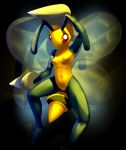  antennae armpits bald barefoot bee beedrill black_skin breasts elpatrixf female flying hi_res insect looking_at_viewer navel nintendo nipples nude pink_skin pokemon pokã©mon pussy raised_arm raised_leg red_eyes shadow shiny skin solo spread_legs spreading video_games white_eyes wings yellow_skin 