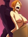  anon breasts female nami one_piece screaming sex_from_behind sex_on_desk shadowy_figure 