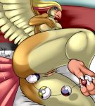  2013 4_fingers anal anal_beads anal_penetration anthro anthrofied artist_name ass avian beak big big_ass big_breasts bird blush breasts claws feathers female grasp green_eyes hand_on_breasts hand_on_chest juice looking_at_viewer lying milf mother nightfaux nintendo on_side parent penetration pidgeot poke_ball pokeballs pokemon presenting presenting_hindquarters presenting_pussy pussy pussy_juice raised_arm raised_leg sex_toy shadow shiny solo toe_claws toy ultraball video_games wings 