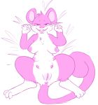  anus breasts digitigrade female lying multi_breast nintendo on_back paperclip_(artist) pokemon pokã©mon presenting pussy rat rattata rodent solo tongue tongue_out video_games wide_hips 