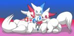  alternate_color blue_nipples blue_sclera breast_grab breasts butt chubby female hybridprojectalpha nintendo pokemon pokã©mon pussy red_nipples red_sclera spread_pussy spreading video_games zangoose 