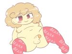  1boy bear_alpha blush chal_(bear) chubby chubby_male grossthing_(artist) little_penis penis red_eyes robloxian socks thighs yellow_hair yellow_skin 
