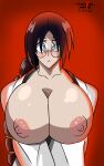  batsunai_katori black_hair bleach getsvga gigantic_ass gigantic_breasts glasses hourglass_figure single_braid 