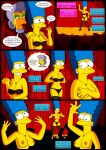  bra breasts erect_nipples marge_simpson panties stockings striping the_simpsons thighs 