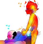 2010s 2016 2boys animated_skeleton ass bent_over blue_ass blue_body blue_butt blue_hoodie blue_jacket blush bottom_sans clothed/nude drooling duo ectobody ectobutt fire_elemental from_behind_position glasses glasses_only grillby grillby_(undertale) grillsans heart hoodie humanoid jacket male male/male male_only monster monster_boy orange_body penetration penetration_from_behind sans sans_(undertale) seme_grillby sex sex_from_behind simple_background skeleton top_grillby trembling uke_sans undead undertale undertale_(series) unknown_artist unknown_artist_signature white_background yaoi