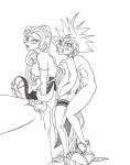 beauty_and_the_beast big_breasts concerned disney from_behind frontierbrain kingdom_hearts monochrome princess_belle sora stockings trainer