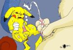 artist_name artist_request cum cum_on_body cumming cumming_penis meowth pikachu pokemon pokemon_(anime) pokemon_(species) 