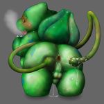  anal anus blush bulbasaur cum cum_inside green male mooning penis pokemon presenting ruko solo testicles vine 