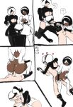  1boy2girls 1girl android android_girl black_hair clothes_removed comic dark_skin hairband kissing light_skin male mask masturbation nier:_automata nier_(series) partially_clothed penis penis_out sex wewalu white_hair yorha_2b yorha_2p yorha_9s 