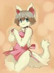  apron brown_hair canine female hair looking_at_viewer pokemon riu solo standing 