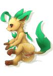  after_sex anus butt cum female hindpaw leafeon messy nintendo paws plain_background pokemon pokã©mon pussy solo video_games white_background 