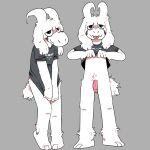 1:1 1:1_aspect_ratio 1boy 2d 2d_(artwork) anthro asriel_dreemurr asriel_dreemurr_(god_form) barefoot boss_monster bottomless bottomless_anthro bottomless_male bovid caprine clothed clothing delta_rune_(emblem) face_markings feet furry furry_male furry_only genitals goat grey_background high_res horn horns looking_at_viewer male male_anthro male_only mammal partially_clothed penis presenting presenting_penis pubes shirt_lift shirt_up simple_background solid_color_background solo_male standing tail tail_tuft timuuy tongue tongue_out undertale undertale_(series) video_games white_fur