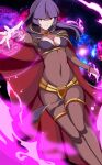  1girl 1girl 1girl alluring big_breasts bodystocking bra cape cleavage crossover fire_emblem fire_emblem_awakening fully_clothed jewelry long_hair magic navel nintendo pokemon pokemon_rgby purple_hair red_eyes sabrina_(pokemon) serious tharja_(fire_emblem)_(cosplay) thick_thighs transparent_clothing vivivoovoo wide_hips 