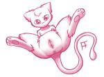 anus fearingfun female hair_tuft hindpaw long_tail looking_at_viewer mew monochrome paws pokemon pussy solo spread_legs spreading