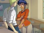 1boy 1girl age_difference big_breasts blue_hair breasts brown_eyes color colored dark-skinned_female dark_skin erotic_game female glasses handjob human lazy_tarts lord_cedric male male/female mature parody_game patreon patreon_paid patreon_reward somka108 taranee_cook teen w.i.t.c.h. w.i.t.c.h._hunter