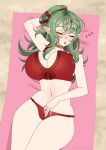  1girl 1girl 1girl alluring bare_thighs beach big_breasts bikini breasts bursting_breasts cleavage closed_eyes cryptid_crab female_only fire_emblem fire_emblem_awakening fire_emblem_heroes green_hair long_hair nintendo on_back on_towel outside pointy_ears ponytail red_bikini red_swimsuit sand sleeping swimsuit thick_thighs thighs tiki_(adult)_(fire_emblem) tiki_(adult)_(summer)_(fire_emblem) tiki_(fire_emblem) towel zzz 