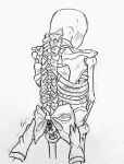 2020 2020s 2boys 2d 2d_(artwork) animated_skeleton back_view brothers duo fontcest gloves implied_incest male/male male_only monochrome monster nude papyrus papyrus_(undertale) papysans rear_view ribbon ribbons s2ames2 sacrum_lacing sans sans_(undertale) skeleton solo_focus traditional_art traditional_media traditional_media_(artwork) twitter undead undertale undertale_(series) unseen_character unseen_male unseen_male_face video_game_character video_games yaoi
