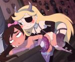  1boy 1girl blonde_hair blue_eyes brown_eyes brown_hair canon_couple couple cum marco_diaz penis princess_marco sex star_butterfly star_vs_the_forces_of_evil 