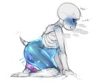 2020 2020s animated_skeleton ass blue_ass blue_belly blue_blush blue_body blue_butt blush bottom_sans butt dildo ectobelly ectobody ectobutt grabbing_sheets gripping_sheets male male_only monster purple_dildo riding_dildo sans sans_(undertale) sex_toy siiversinss simple_background skeleton solo solo_male tail uke_sans undead undertale undertale_(series) visible_breath white_background