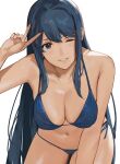  1girl 1girl 1girl alluring alternate_costume bare_shoulders bikini blue_bikini blue_eyes blue_hair blue_swimsuit breast_focus breasts caeda caeda_(fire_emblem) cleavage close-up female_only fire_emblem fire_emblem:_mystery_of_the_emblem fire_emblem:_shadow_dragon_and_the_blade_of_light high_res j@ck long_hair navel nintendo one_eye_closed parted_lips sidelocks simple_background smile swimsuit v very_long_hair white_background 