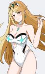 1girl alluring bikini breasts cleavage core_crystal female_only kgctcg mythra nintendo swimsuit xenoblade_(series) xenoblade_chronicles_2