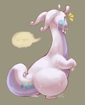  dragon english_text female goodra looking_at_viewer looking_back nintendo pokemon pokã©mon slime text unknown_artist video_games 