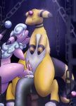  ampharos chain closed_eyes cock_and_ball_torture cum female foot_fetish footjob furry hetero male mareep paws penis pokemon sadism standing stomping testicles 