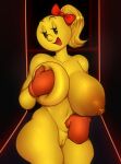big_breasts detnox female_only looking_at_viewer ms_pac-man pac-man pac-man_(series) yellow_body