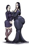  2_girls big_ass black_hair brown_eyes dat_ass gigantic_ass morticia_addams mother_&amp;_daughter sundown the_addams_family twin_tails wednesday_addams 