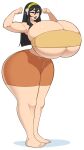  avatar:_the_last_airbender black_hair blind blue_eyes deztyle gigantic_ass gigantic_breasts hourglass_figure photoshop toph_bei_fong 