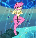 1girl amy_rose anthro areola bikini bracelet breasts bubble camera_overlay clothing convenient_censorship emerald_coast eulipotyphlan exposure_variation feet female fish fur gesture hair hand_heart hedgehog jewelry mammal marine one_eye_closed pink_body pink_fur pink_hair sega solo sonic_(series) sonic_the_hedgehog_(series) swimwear the_mad_monk two_piece_swimsuit underwater water wink