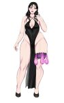 big_ass black_dress black_hair dungeons_and_dragons earrings goth goth_girl purple_eyes rihan_fiella voluptuous witch_hat