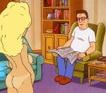  ass bouncing_breasts caption close-up gif guido_l hank_hill king_of_the_hill nancy_hicks_gribble neighbor_lady nude_female reading rubbing walking 