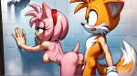 ai_generated amy_rose fox hedgehog miles_&quot;tails&quot;_prower nude_female sega shower_room sonic_(series) sonic_the_hedgehog_(series)