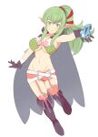  1girl 1girl 1girl adult alluring alternate_costume bare_thighs big_breasts boots cleavage cosplay fire_emblem fire_emblem_awakening garter_straps green_eyes green_hair long_hair looking_at_viewer nintendo nowi_(fire_emblem)_(cosplay) orbiculare pointy_ears ponytail revealing_clothes shorts smile stockings stone tiki_(adult)_(fire_emblem) tiki_(fire_emblem) under_boob 