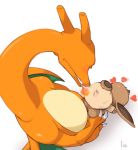  anime anus ass big charizard chubby claws cute dragon eevee fire from_behind fur gay grasp heart holding lizard looking_down male nintendo penis plain_background pokemon reptile scalie sex standing video_games white_background wings young 